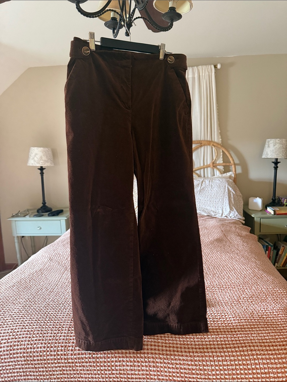 Talbots Wide-Leg Corduroy Pants - Dark Brown